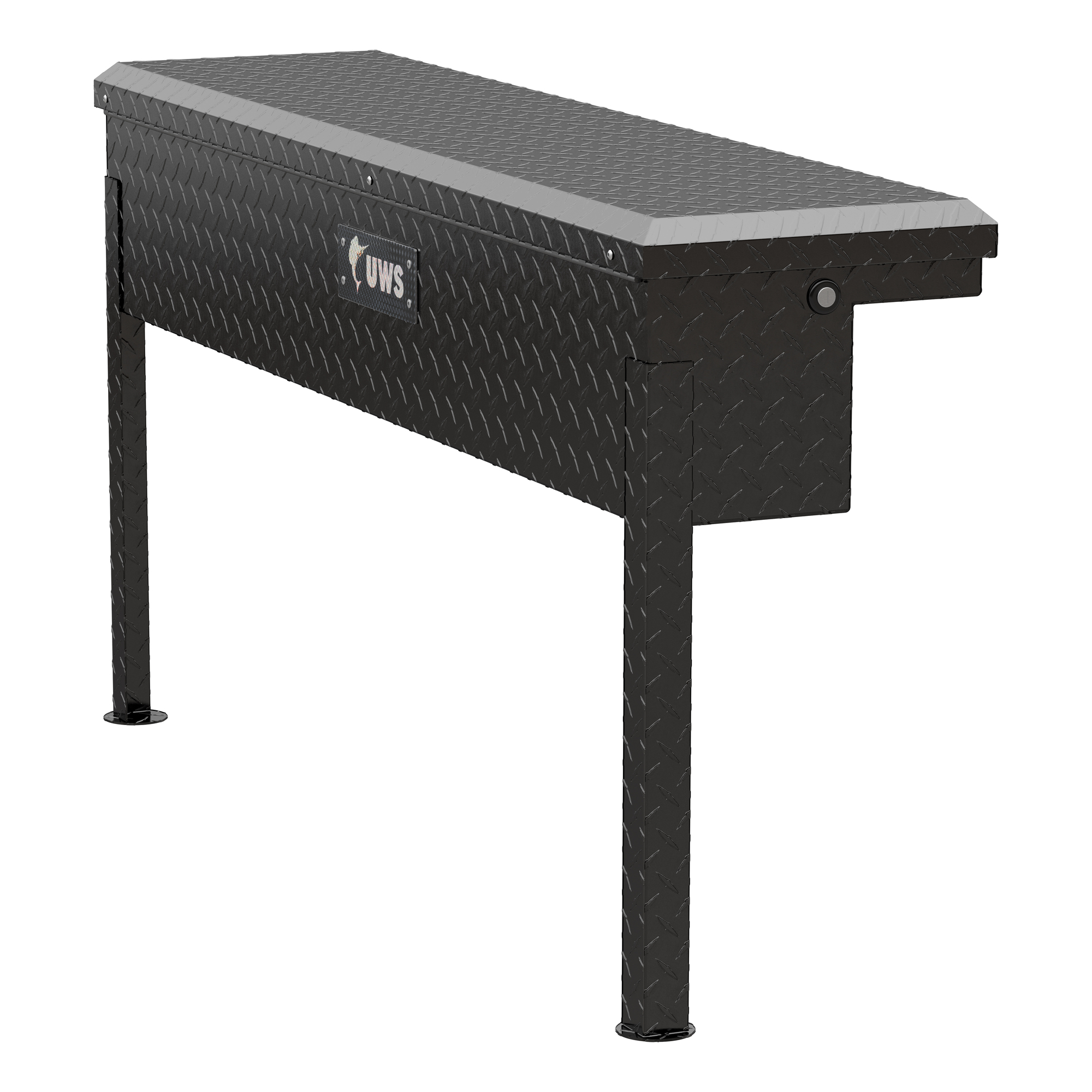 UWS, 48in. Truck Side Tool Box with Low Profile, Width 48.875 in, Material Aluminum, Color Finish Gloss Black, Model# EC30202